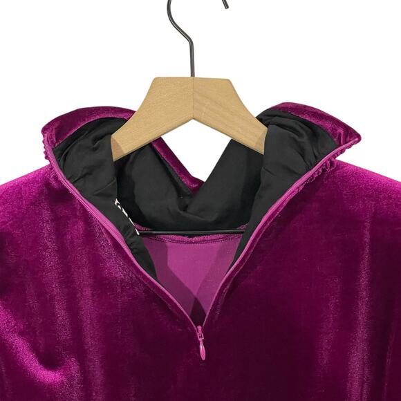 NWT Pam & Gela Velvet Shirred Dress - Fuchsia - Medium - Picture 5 of 16